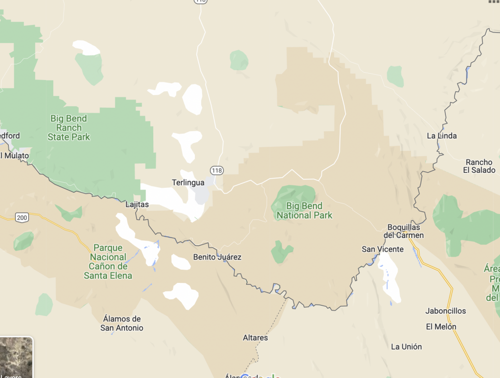 Map of Big Bend area